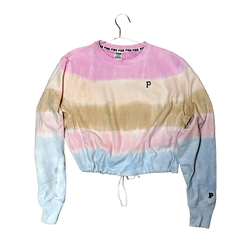 PINK by Victoria Secret Varsity Crop Pullover Hoodie Sweater Size medium